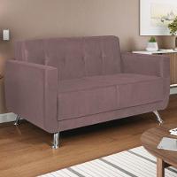 Sofá 2 Lugares Beny Linho - Amarena Móveis Cor Rosê - 2