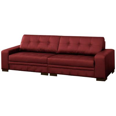 Sofá 4 Lugares 280cm Milano Couro Vermelho Gran Belo