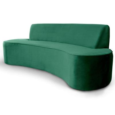 Sofá 3 Lugares Sala de Estar 230 Cm Bélgica Veludo Verde