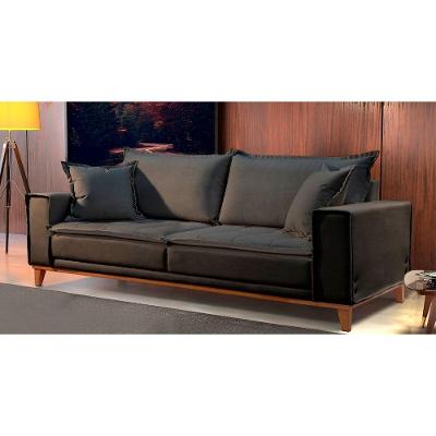 Sofá Fixo Aquiles 3 Lugares Luxo 200cm Castellar Móbile Chumbo