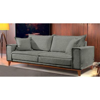 Sofá Fixo Aquiles 3 Lugares Luxo 180cm Castellar Móbile Cinza