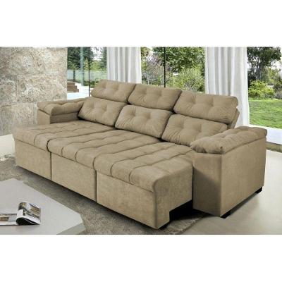 Sofá Itália 225cm Retrátil Reclinável Suede Castor - Ws