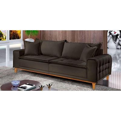 Sofá Fixo Orfeu 3 Lugares Luxo 180cm Castellar Móbile Chumbo