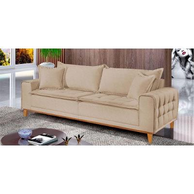 Sofá Fixo Orfeu 3 Lugares Luxo 180cm Castellar Móbile Bege