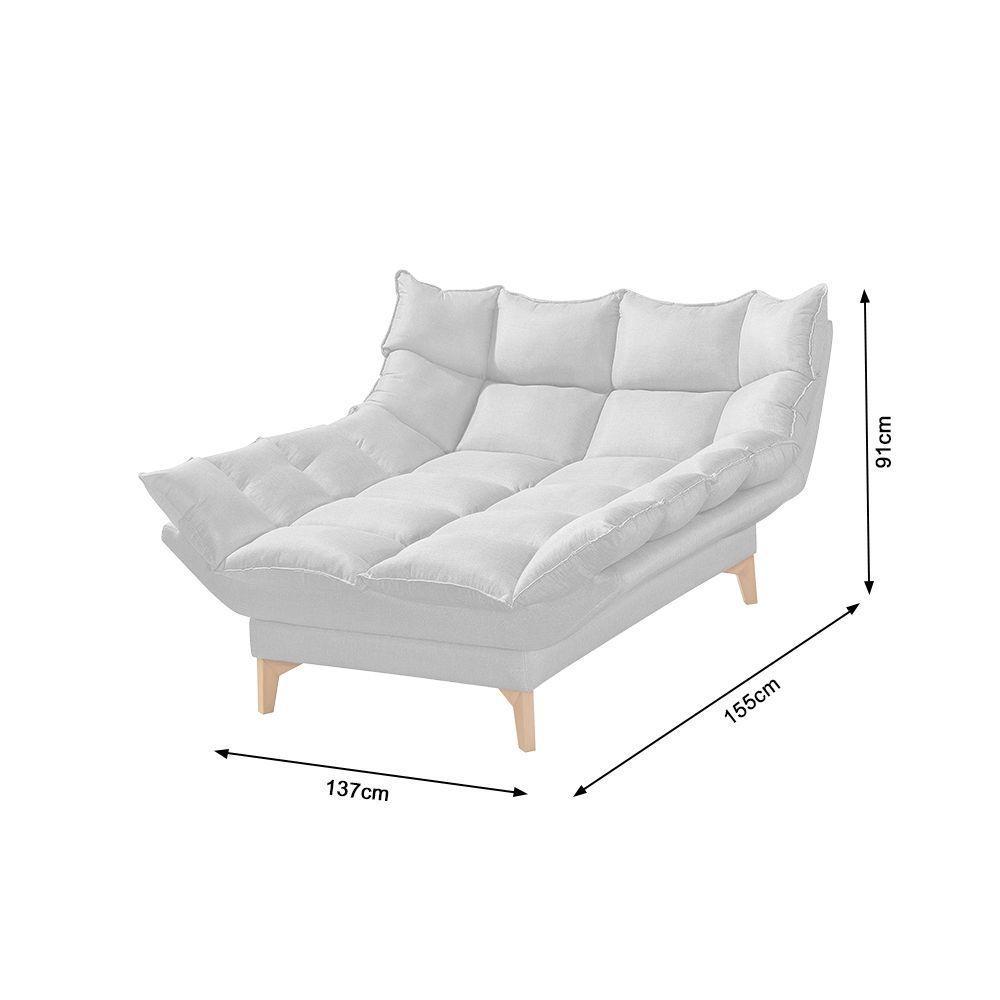 Chaise Dois Braços Luxor Pés De Madeira Maciça 1,37M Veludo Terracota - Cor: Laranja - 1