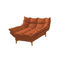 Chaise Dois Braços Luxor Pés De Madeira Maciça 1,37M Veludo Terracota - Cor: Laranja - 1
