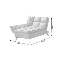 Chaise Um Braço Lado Direito Luxor Pés De Aço Preto 1,10M Veludo Azul Marinho - Cor: Azul Marinho - 2