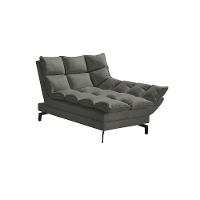 Chaise Um Braço Lado Esquerdo Luxor Pés De Aço Preto 86Cm Veludo Cinza - Cor: Cinza - 1