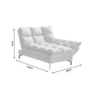 Chaise Um Braço Lado Esquerdo Luxor Pés De Aço Preto 86Cm Veludo Cinza - Cor: Cinza - 2