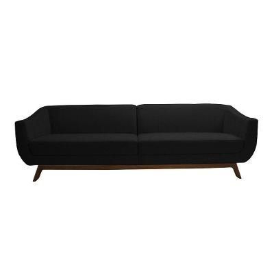 Sofá 3 Lugares Boomer 230cm Corano Preto Gran Belo