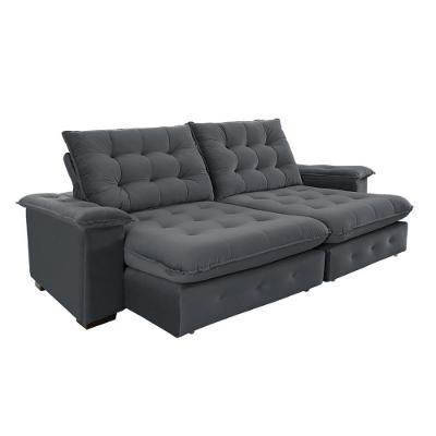 Sofá Coliseu 2.60m Retrátil E Reclinável Super Pillow - Chumbo
