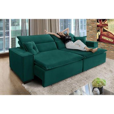 Sofá Londres 3.00m Retrátil E Reclinável Pillow Top - Verde