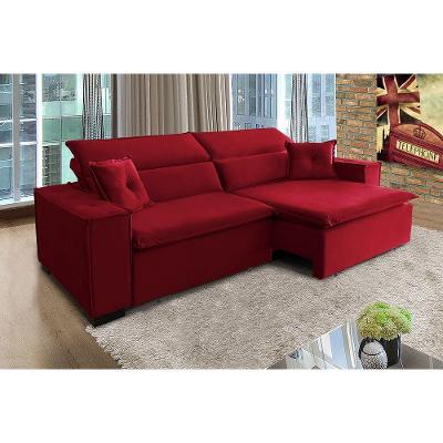 Sofá Londres 2.40m Retrátil E Reclinável Pillow Top - Vermelho