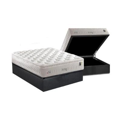 Cama Box Baú Casal: Colchão Molas Anjos MasterPocket Ensacadas Impresisone + Base CRC Suede Gray(138x188)