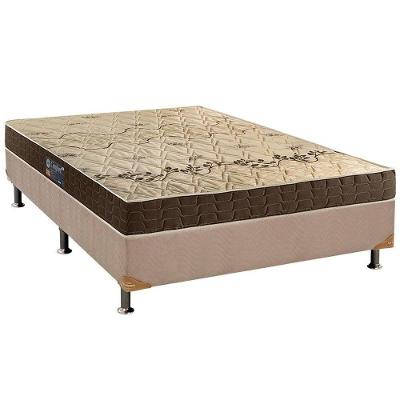 Cama Box Casal: Colchão Espuma Anjos D28 Confort + Base CRC Suede Clean(138x188)