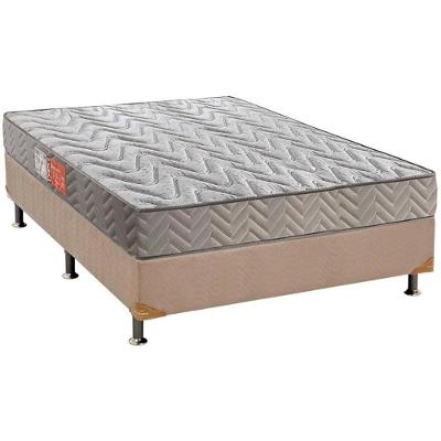 Cama Box Casal: Colchão Espuma Paropas D45 Pasquale + Base CRC Suede Clean(138x188)