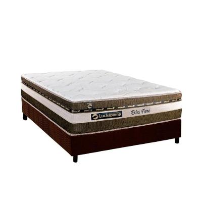 Cama Box Casal: Colchão Molas Ensacadas Luckspuma MasterPocket Esplendor + Base CRC Suede Brown(138x188)