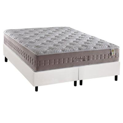 Cama Box Queen: Colchão Molas Ensacadas Anjos MasterPocket Richesse + Base CRC Courano Branco(158x198)