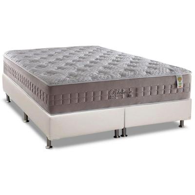 Cama Box Queen: Colchão Molas Ensacadas Anjos MasterPocket Richesse + Base CRC Courano White(158x198)