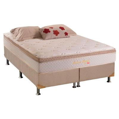 Cama Box King: Colchão Molas Herval MasterPocket Ensacadas Pallace Bambu + Base CRC Suede Bege(193x203)