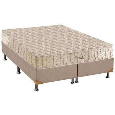Cama Box Queen: Colchão Molas Anjos Hotelaria Superlastic Hotel + Base CRC Suede Clean(158x198)