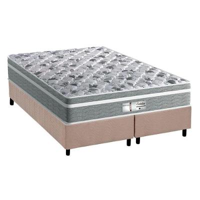 Cama Box King: Colchão Molas Ensacadas Probel MasterPocket ProDormir Evolution + Base CRC Suede Clean(193x203)