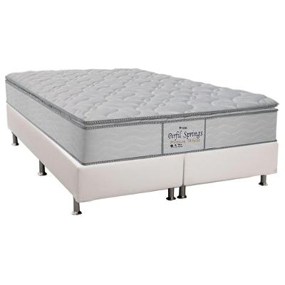 Cama Box King: Colchão Molas Ensacadas Probel Masterpocket Perfil Springs + Base White(193X203)