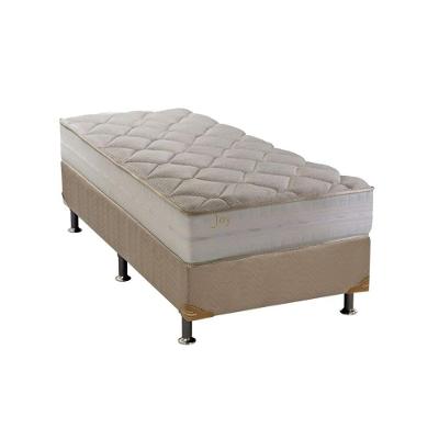 Cama Box Solteiro: Colchão Anatômico Herval D28/AG65 Joy + Base CRC Suede Clean(88x188)