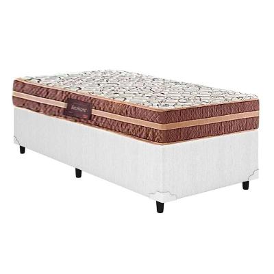 Cama Box Solteiro: Colchão Anatômico Herval D28/AG65 Bermont + Base CRC Courano White(88x188)