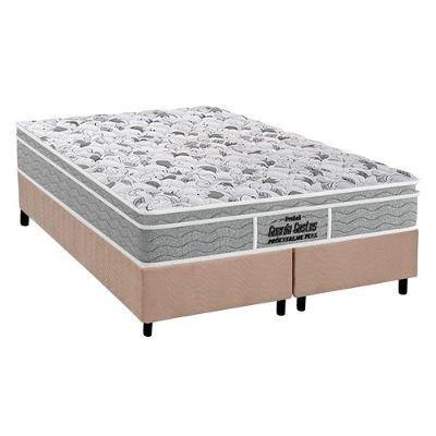 Cama Box Queen: Colchão Espuma D45 Probel /EP Guarda Costas Próextreme Plus + Base CRC Suede Clean(158x198)