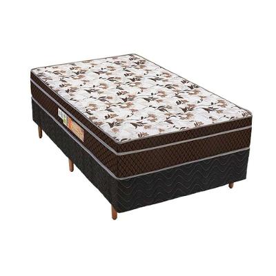 Cama Box Solteiro: Colchão Espuma Polar D28/Ep Anatômico Orthopremium + Base Rústico Black(88X188)