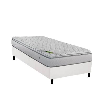 Cama Box Solteiro: Colchão Molas Ensacadas Luckspuma MasterPocket Luck Spring + Base CRC Courano White(88x188)