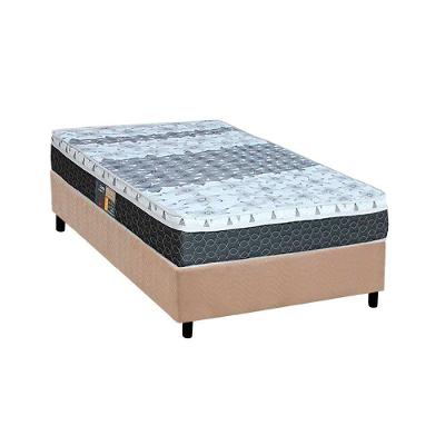 Cama Box Solteiro: Colchão Molas Castor Bonnel System Class + Base CRC Suede Clean(88x188)