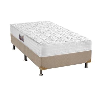 Cama Box Solteiro: Colchão Espuma Herval D45 Top + Base CRC Suede Bege(88x188)