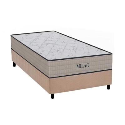 Cama Box Solteiro: Colchão Espuma D33 Orthoflex Milão + Base CRC Suede Clean(88x188)