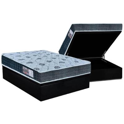 Cama Box Baú Casal: Colchão Espuma Orthoflex D45 / EP Cecina + Base CRC Suede Black(138x188)