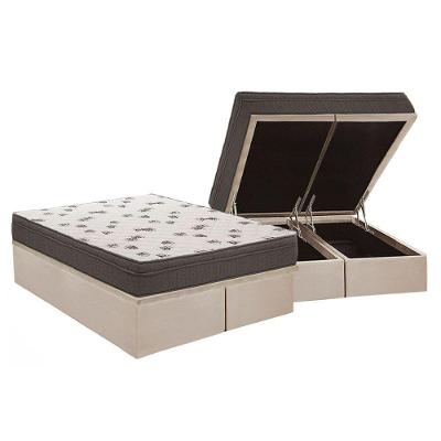 Cama Box Baú Queen: Colchão Espuma D45 Ortobom Light + Base CRC Suede Clean(158x198)
