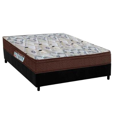 Cama Box Casal: Colchão Espuma Ortobom D45/EP Fort Tech ISO 150 Mega Firme + Base CRC Suede Black(138x188)
