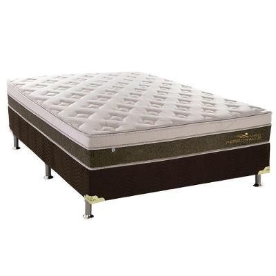 Cama Box Casal: Colchão Molas MasterPocket Ensacadas Plumatex   Personalle + Base CRC Suede Brown(138x188)