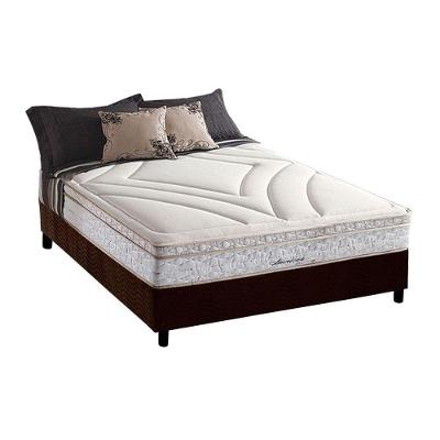 Cama Box Casal: Colchão Molas Herval Maxspring American + Base CRC Suede Brown(138x188)