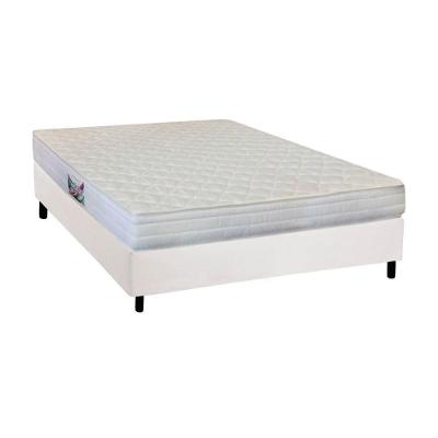 Cama Box Casal: Colchão Ortopédico Herval AG65 Frontier + Base CRC Courano White(138x188)