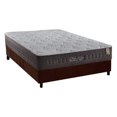 Cama Box Casal: Colchão Molas Ensacadas Anjos MasterPocket New King + Base CRC Suede Brown(138x188)