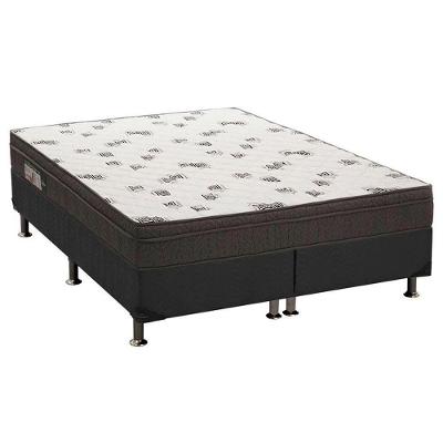 Cama Box Queen: Colchão Espuma D45 Ortobom Light Ortopilow + Base CRC Suede Gray(158x198)