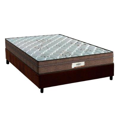 Cama Box Casal: Colchão Molas Probel MasterPocket Ensacadas ProDormir Pallace + Base CRC Suede Marrom(138x188)