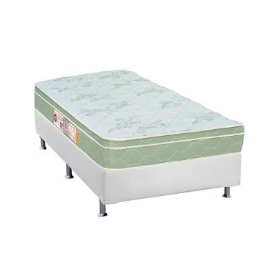 Cama Box Solteiro: Colchão Espuma D33 Castor Sleep Max + Base CRC Courano White(88x188)