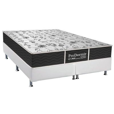 Cama Box Queen: Colchão Molas Bonnel Probel Prolastic ProDormir Sleep + Base CRC Courano White(158x198)