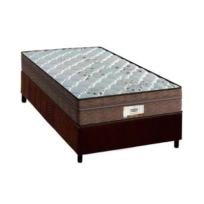 Cama Box Solteiro: Colchão Molas Probel MasterPocket Ensacadas ProDormir Pallace + Base CRC Suede Brown(88x188)