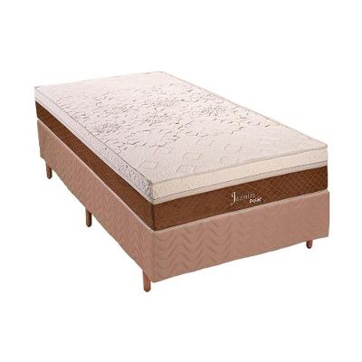 Cama Box Solteiro: Colchão Molas MasterPocket Ensacadas Polar   Jasmim + Base CRC Rústico Clean(88x188)