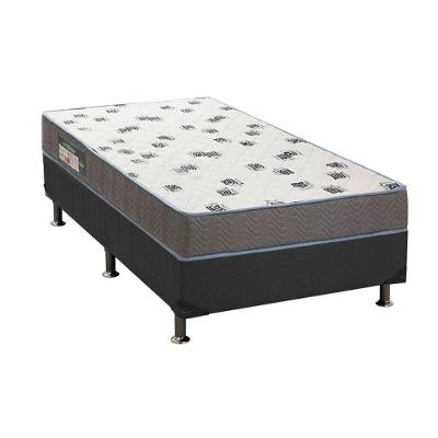 Cama Box Solteiro: Colchão Espuma D33 Ortobom Light + Base CRC Suede Gray(88x188)