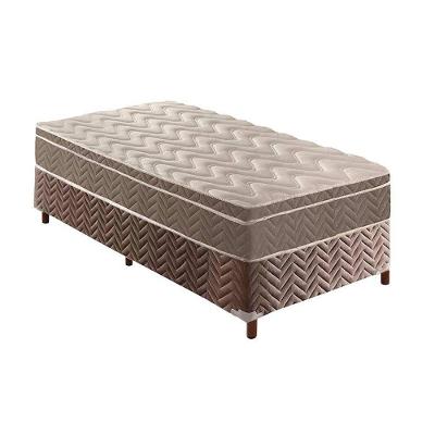 Cama Box Solteiro: Colchão Espuma Paropas D28/EP Pasquale + Base CRC Rústico Brown(88x188)